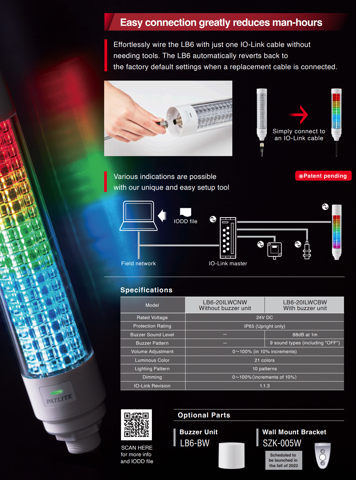 LR4 LR5 LR7 LR6 LB6-20ILWCNW LB6-20ILWCBW PATLITE IO-Link IOlink IO link M12 LB6 LB6-IL LB6-20ILWCNW LED Signal Tower Light RGB Programmable Indicating indication multi colour safety andon warning Banner Werma Schneider Wireless IFM Phoenix Contact Master Slave IoT Melbourne Australia IP rated medical food grade