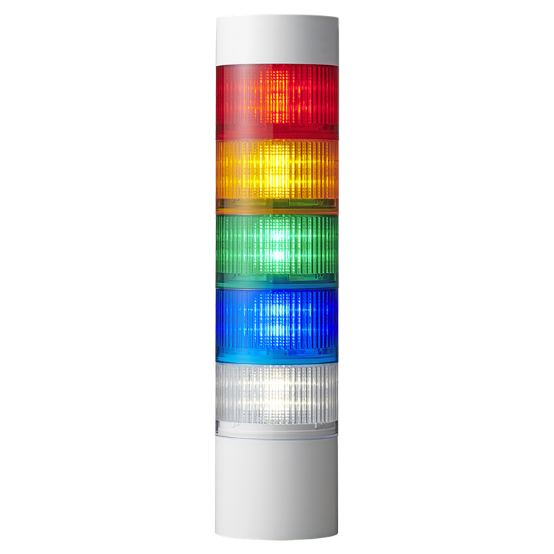 PATLITE LR6-302LJBW-RYG LED Signal Tower Light Pole Light Alarm Flasher IP65, NEMA 4X, NEMA 13 Threaded Wall Cell Mount Brackets Included