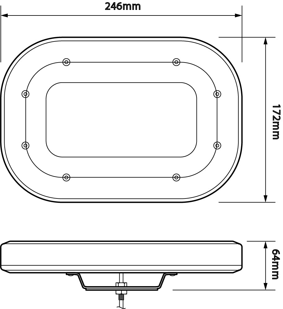 LB246AM Amber Warning Mini Vehicle Light Bar Ultra Bright Safety Lights I Ecco Safety Group AU