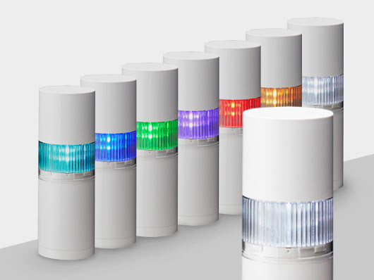 IP65 Patlite LR6-302WJNW-RYG LED Signal Tower Light Red Yellow Green Alert Indication Hygienic Smooth Design