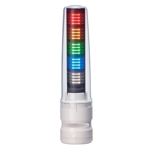PATLITE LS7-502BWC-RYGBC LED SIGNAL TOWER LIGHT BUILT IN M12 PLUG AND ALARM