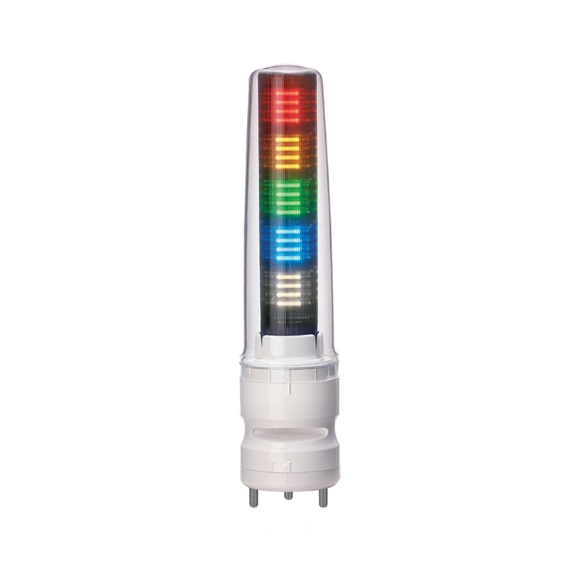 PATLITE LS7-502BWC-RYGBC LED SIGNAL TOWER LIGHT BUILT IN M12 PLUG AND ALARM