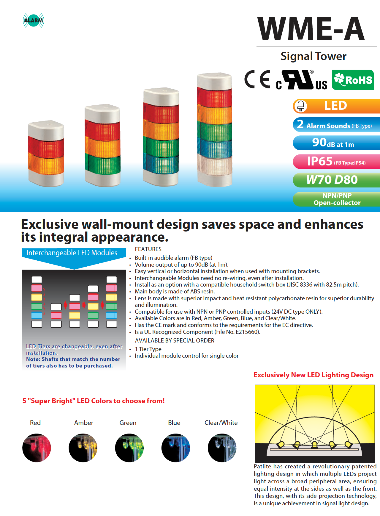 PATLITE SIGNALFX WME WME-A LED Signal Light Status Indication Australia LED Tower Light Waring