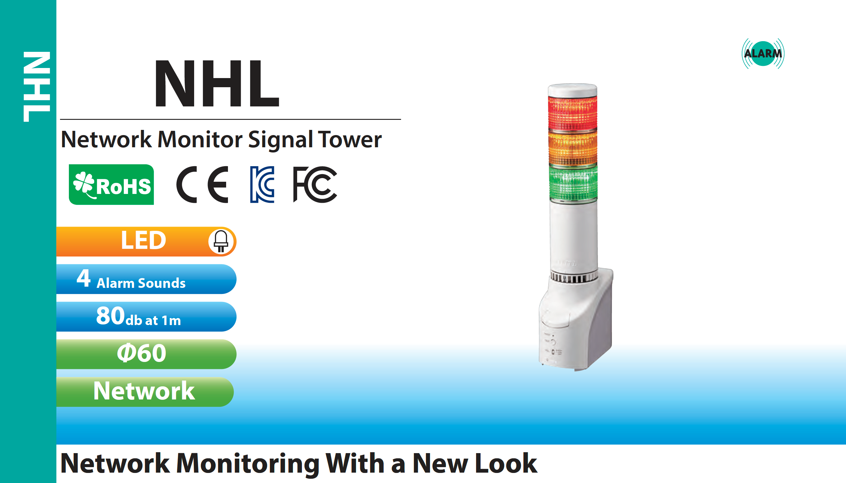 Application Monitoring PATLITE SignalFx NHL-3FV1 Australia New Zealand Singapore Nework Monitoring LED Signal Tower Facial Recognition Asset management Software NEC Fujitsu Cisco Palo Alto Fortinet Trend Micro Symantec HP SNMP PHN PHS CC-Link Fieldbus modbus ethernet etherCAT NHL