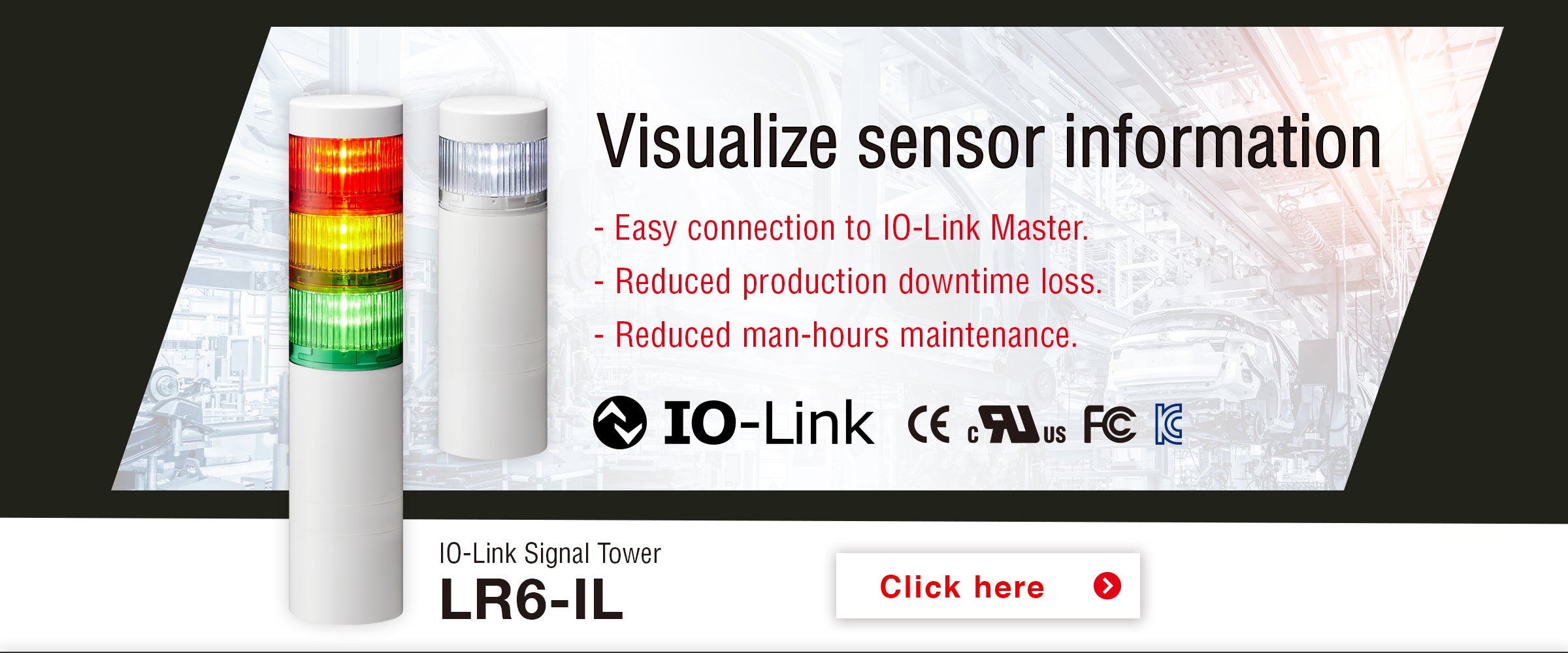 IO-link master ethernet lan Patlite Signalfx led signal tower light usb iot smart factory plc siemens mitsubishi omron