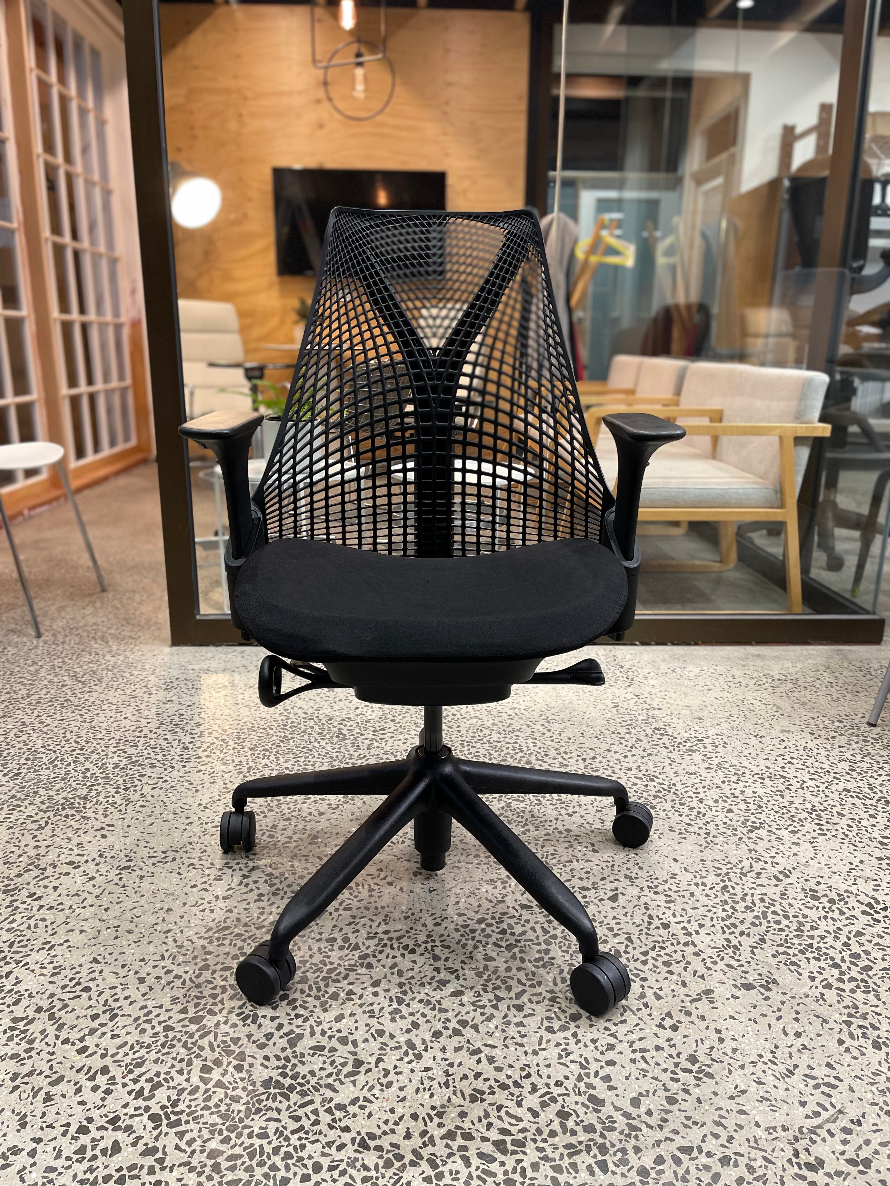 Herman Miller Sayl Chair Ergonomic Laptop Desk Office Furniture Aeron Leap Embody Original Genuine Melbourne Australia Sydney Designer Architecture Interior Designer Buy Rent Home