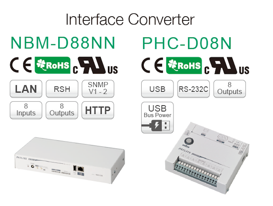 Interface Converter Device: LAN-USB-RS-232C to IO Outputs