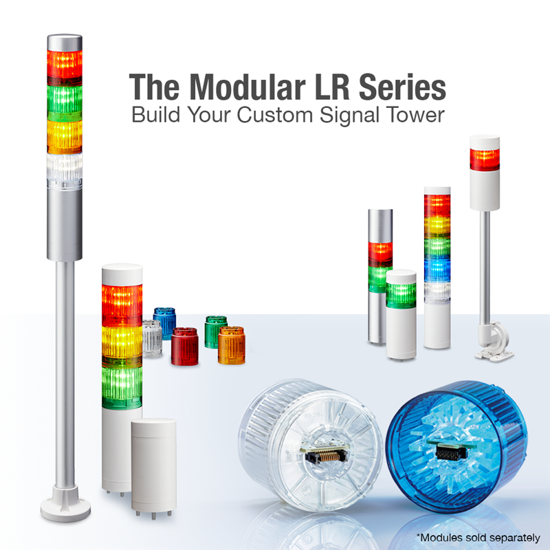 Patlite LR4-402LJNW-RYGB LR4-402LJBW-RYGB LR4 LED Signal Tower Light Alert Indication Indication Solution Lights warning melbourne sydney Australia brisbane adelaide perth HP omron honeywell Schneider Werma Visy Hitachi Xray Scanning printing Machines andon supervisor manager