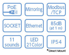 PATLITE LA6-POE LA6-5DSNWB-POE  Network POE Ethernet LED Signal Tower Light