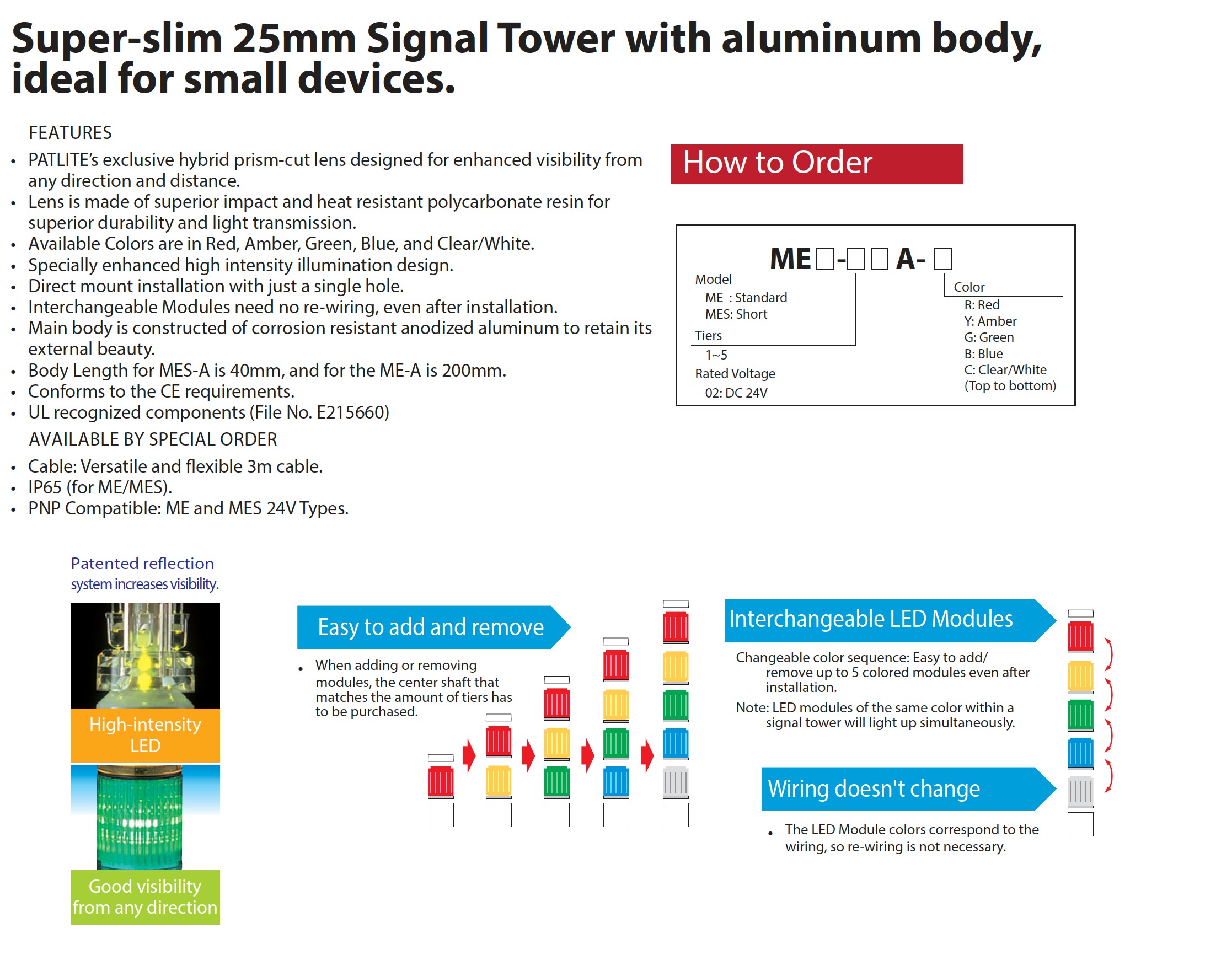 PATLITE ME LED Signal Tower Light ME-P ME-A LED Machine Lights