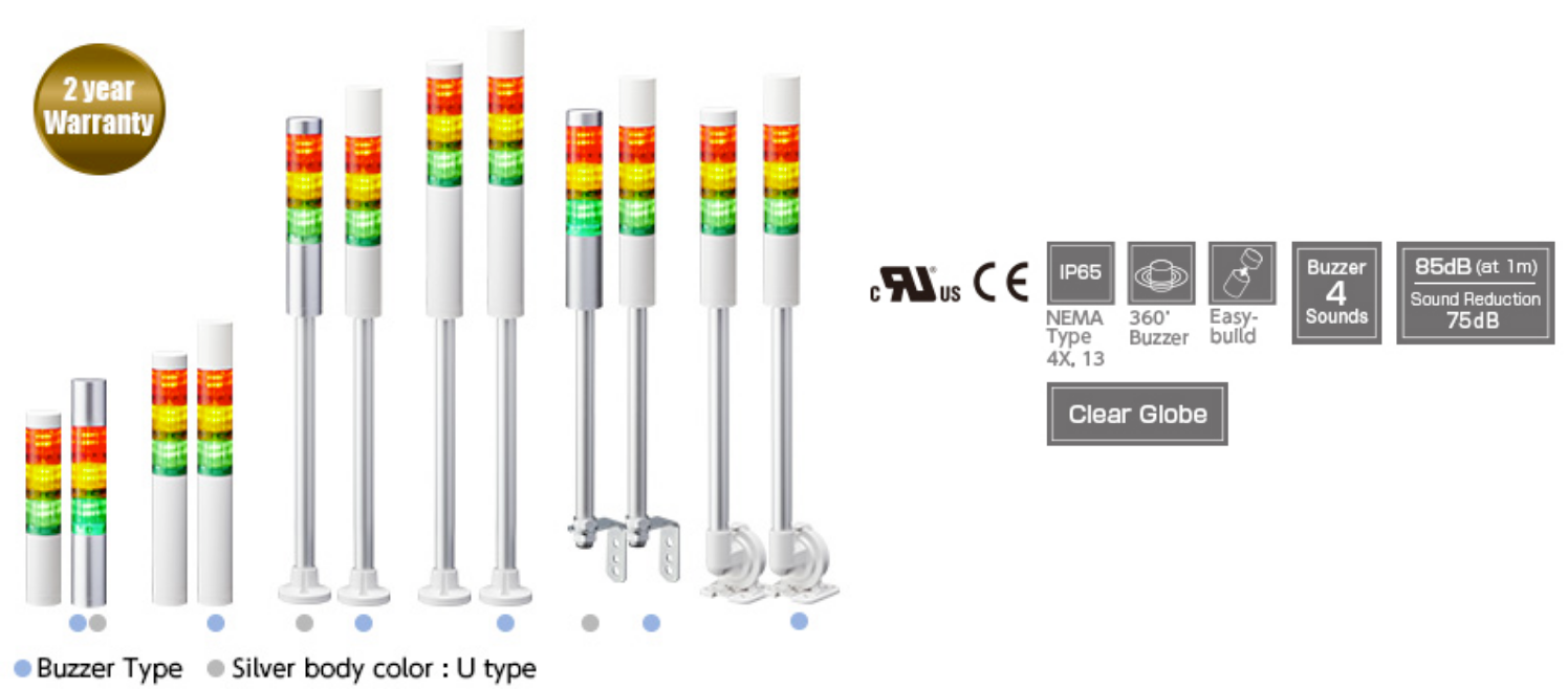 LR4 LED SIGNAL TOWER LIGHT MULTI COLOUR MACHINE INDICATING 3YR LED WARRANTY