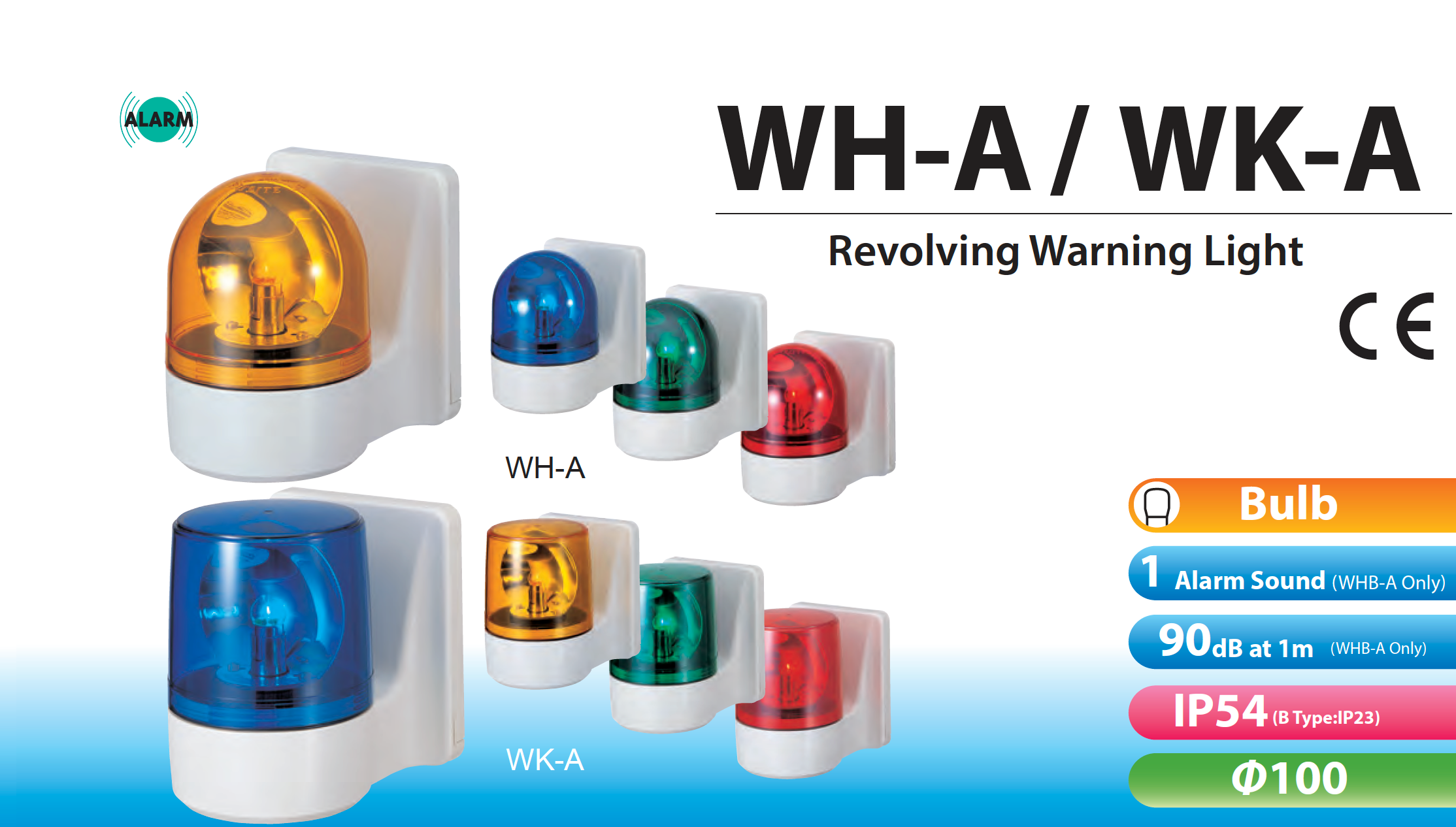 Patlite SignalFx Wall Mounted Mounted WH WK WH-A WK-A Rotatoing Beacon Warning Light Machine Safety Security Alarm Flashing Carpark Facility Building Maintenance Australia New Zealand Sirena Werma Mechtric NHP Scheneider