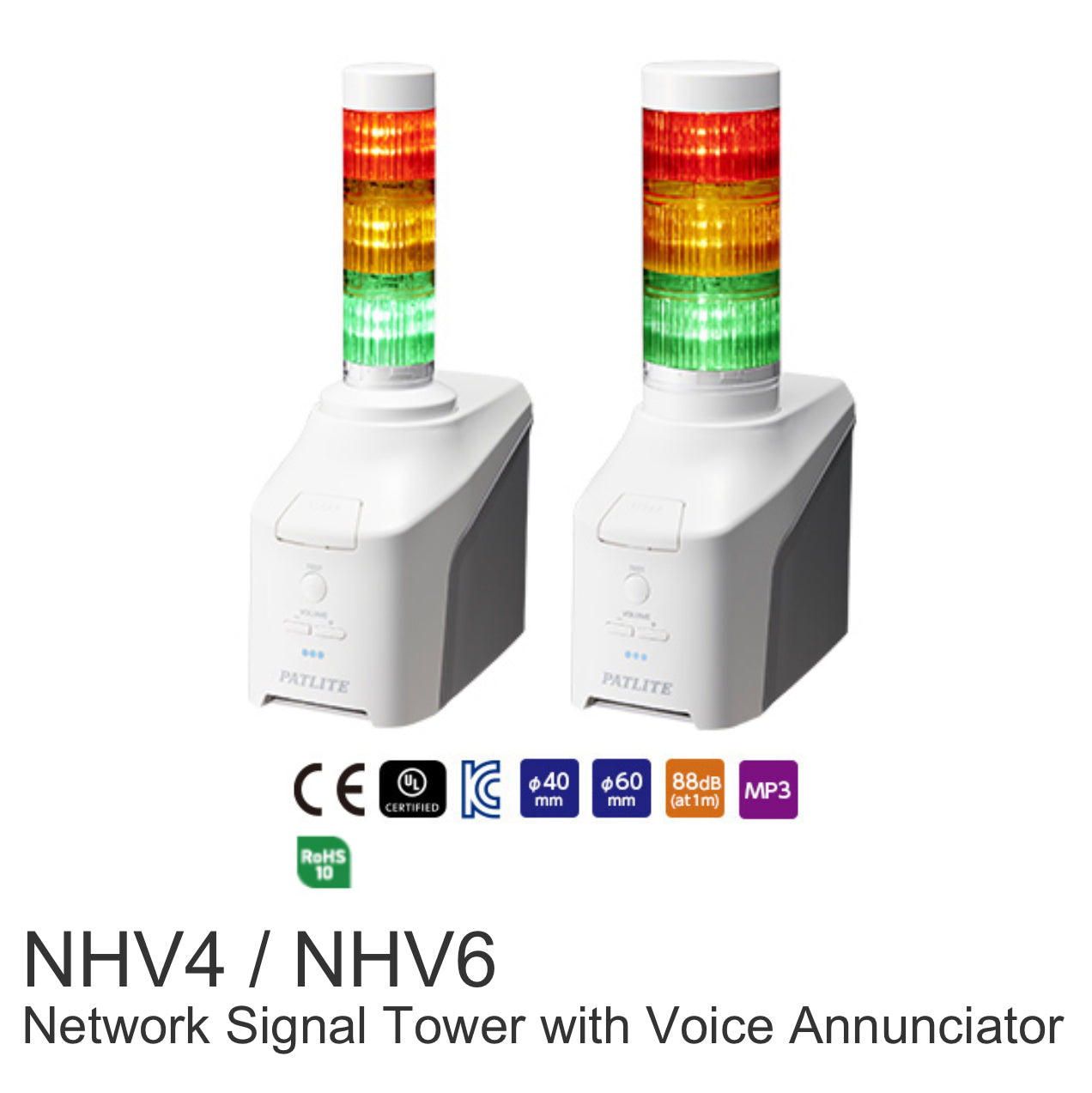 PATLITE NHV NHV4 NHV6 IP network enabled LED signal tower light alert warning indicating light and audio voice sounder Melbourne Australia Cisco Palo Alto Fortinet iPhone office635 microsoft AWS Azure cOMPATIBLE