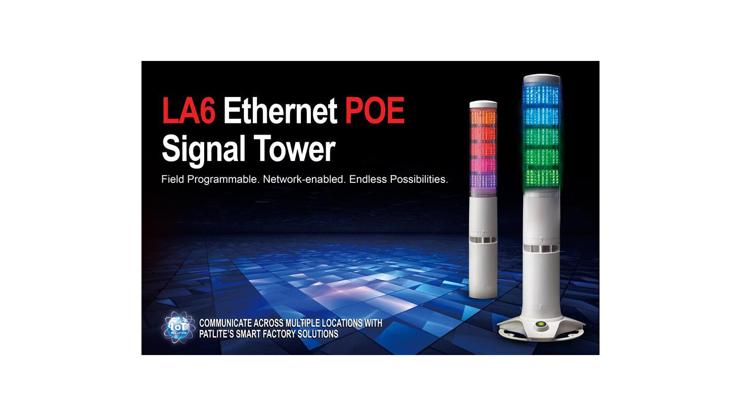 Ethernet LED Signal Tower Warning Lights from Patlite SignalFx Cloud Monitoring IT Security IPS NID SIEM Splunk Cisco. Different to Siemens Honeywell Scheneider Werma Banner Sirena