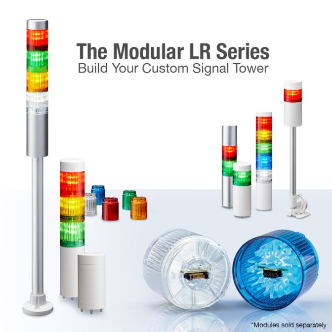 Patlite SignalFx LR6 LR6-02wcnw led signal tower light indicating builtin built in m12 plug connection connector melbourne sydney australia warning multi colour red yellow green